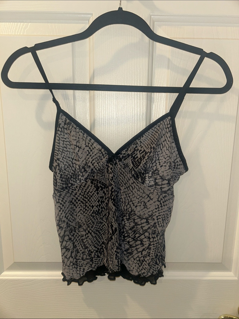 NoBo Y2K Black & Gray Snakeskin Printed Camisole Tank Top - Size S  NWT